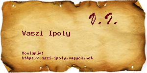 Vaszi Ipoly névjegykártya